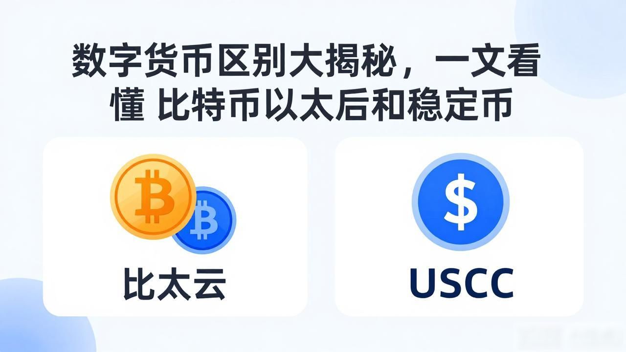 数字货币区别大揭秘，一文看懂比特币以太坊和稳定币