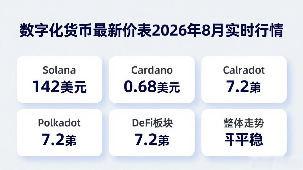 数字化货币最新价格表2026年8月实时行情