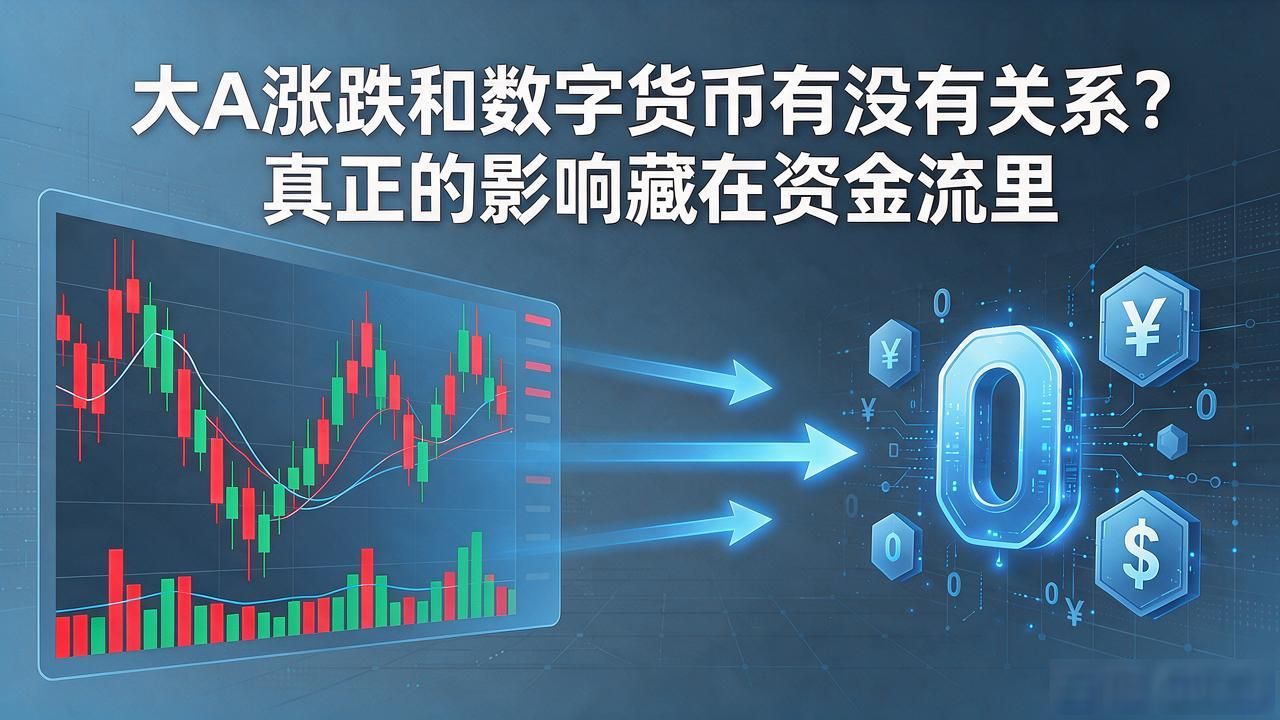 大A涨跌和数字货币有没有关系？真正的影响藏在资金流里