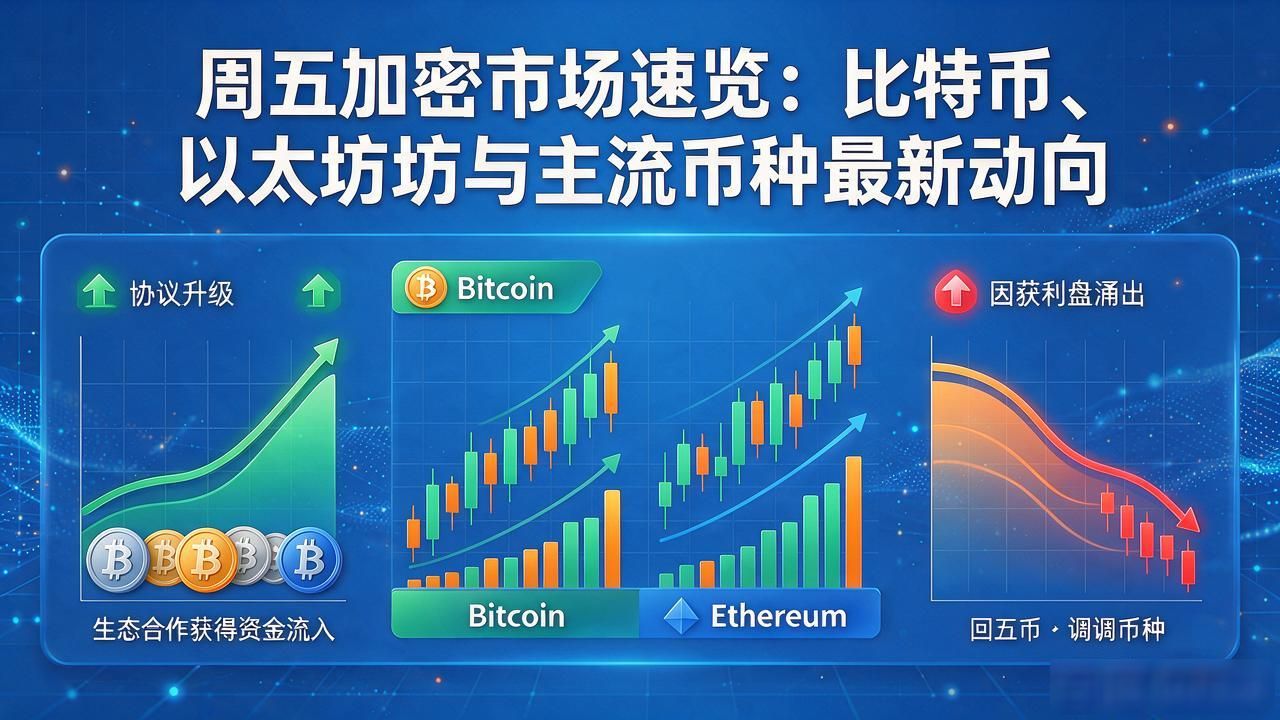 周五加密市场速览：比特币、以太坊与主流币种最新动向