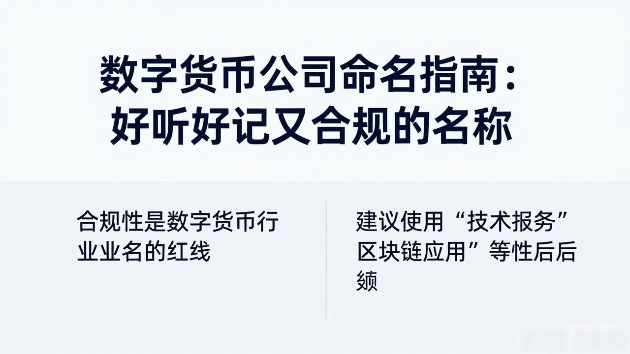 数字货币公司命名指南：好听好记又合规的名称大全