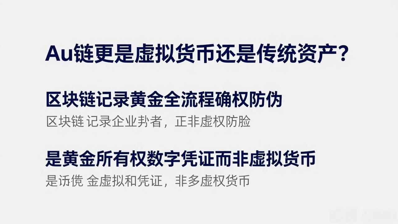 Au链到底是虚拟货币还是传统资产？