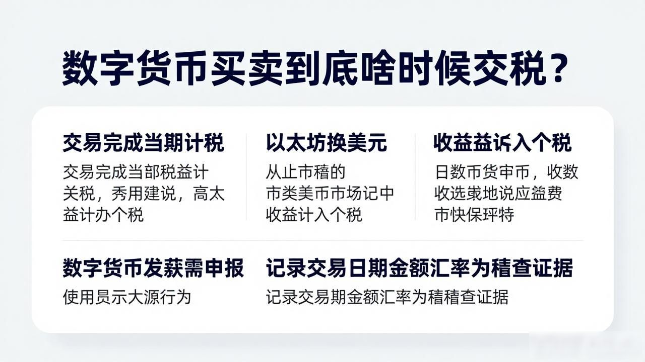 数字货币买卖到底啥时候交税？
