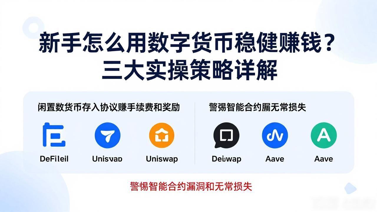 新手怎么用数字货币稳健赚钱？三大实操策略详解
