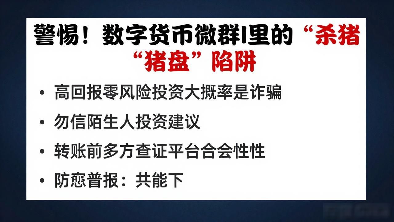 警惕！数字货币微信群里的“杀猪盘”陷阱