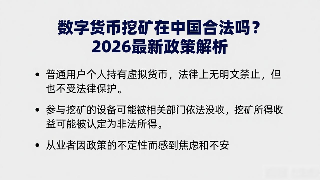 数字货币挖矿在中国合法吗？2026最新政策解析