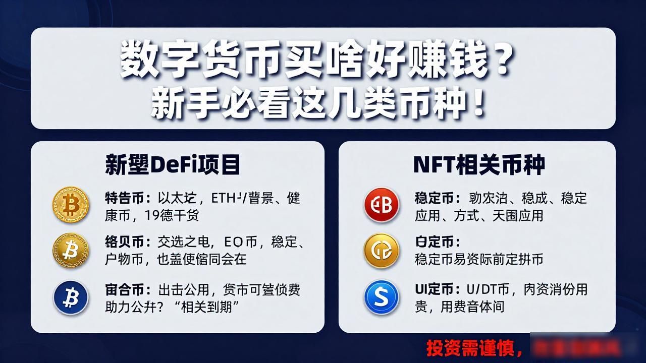 数字货币买啥好赚钱？新手必看这几类币种！