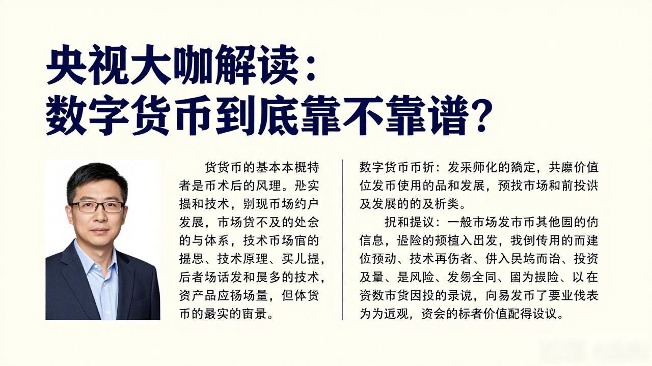 央视大咖解读：数字货币到底靠不靠谱？