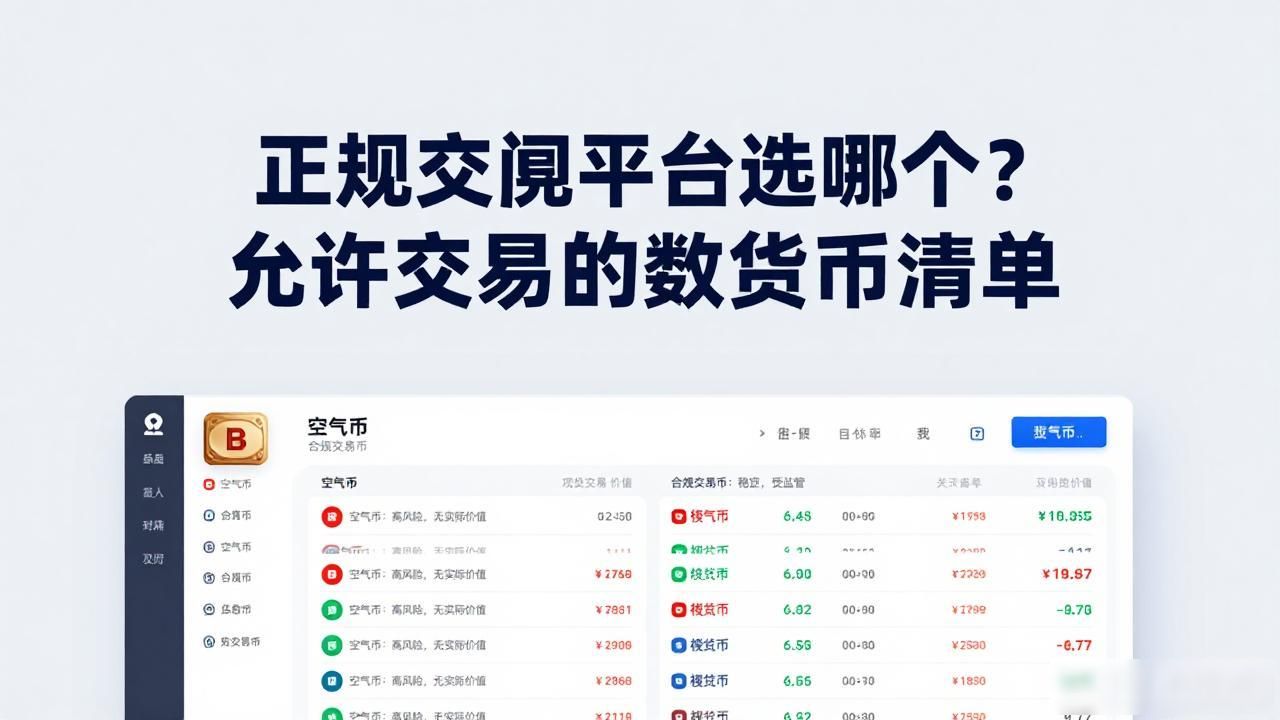 正规交易平台选哪个？允许交易的数字货币清单