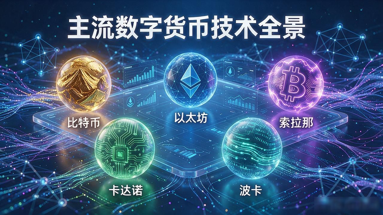 目前常见的数字货币_比特币以太坊索拉那等主流加密货币区别